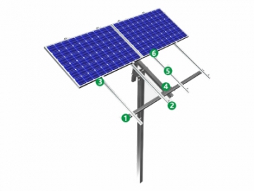 Soporte para placas solares sobre poste