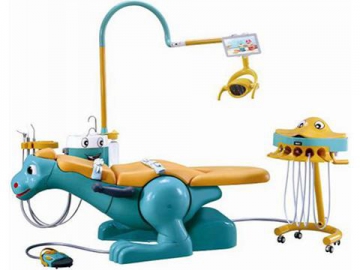 Sillón dental para niños A8000-IIB   (unidad dental para niños con sillón en forma de dinosaurio sonriente)