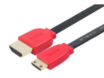 Mini cable HDMI, cable plano para tablet, PC y cámara