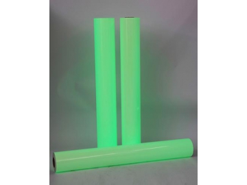 Material fotoluminiscente, película fotoluminiscente para revestimiento (PVC)