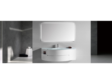 Mueble de Baño con Lavabo y Espejo, en Color Blanco - IL1561