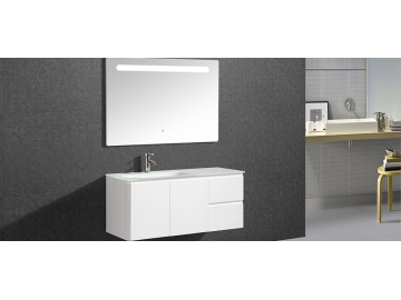 Mueble de Baño, Suspendido en Color Blanco con Espejo LED - IL-309