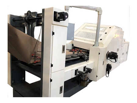 Máquina para fabricar bolsa de papel fondo cuadrado con asa retorcida
