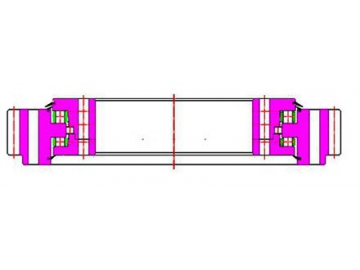 Corona de orientación con rodamiento de rodillos cilíndricos de tres hileras