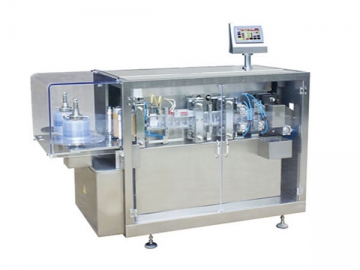 Máquina llenadora y selladora con dos estaciones de trabajo para botellas de líquidos orales DGS-110