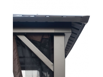 Cenador de techo duro de acero galvanizado 10'x10' (con mosquitero)