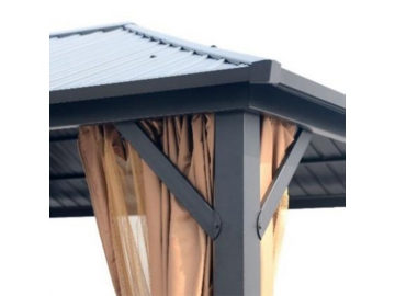 Cenador de techo duro de acero galvanizado 10' x 12'