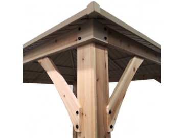 Gabebo de madera con techo de acero galvanizado 12' x 10'