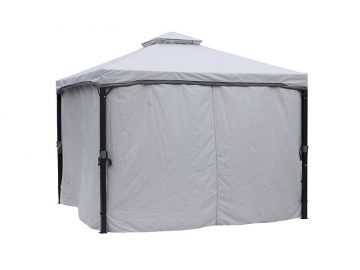 Cenador de techo suave de poliéster con cortina de privacidad 10' x 10'