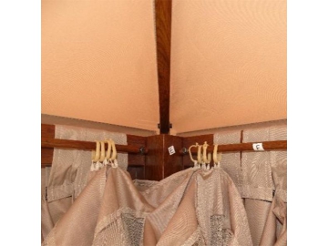 Cenador de techo suave con postes de acero galvanizado (con mosquitero) 10' x 10'