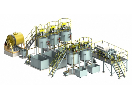 Planta modular de desplazamiento de polvo de zinc y lixiviación de cianuro de oro por lotes reubicable a pequeña escala
