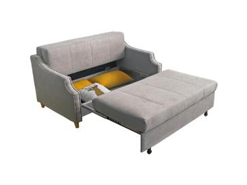 Sofá cama de tela plegable con lugar para almacenamiento