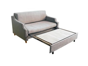 Sofá cama de tela plegable con lugar para almacenamiento
