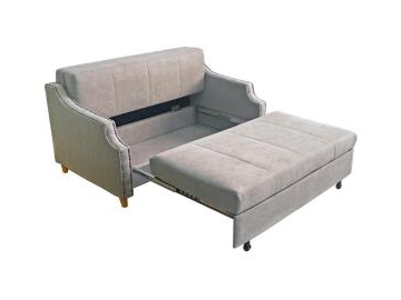 Sofá cama de tela plegable con lugar para almacenamiento