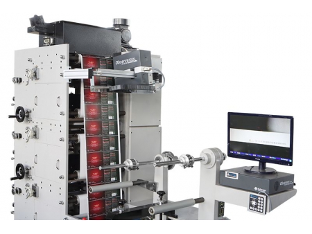 Maquina Impresora flexografica con tres estaciones de troquelado rotativo ZBS-320G