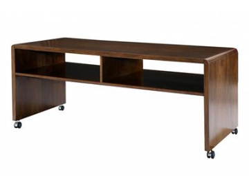 Mesa de comedor de madera con ruedas