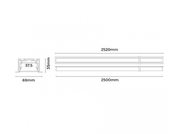 Perfiles de aluminio para luminaria LED empotrable para techo  LE6935