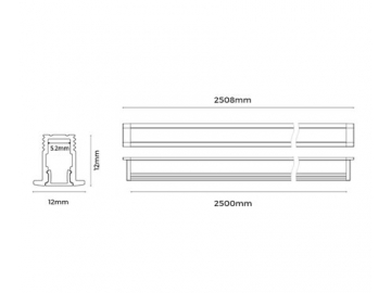 Perfiles de aluminio para luminaria LED empotrable  LE1212