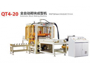 Máquina automática para fabricar bloques y ladrillos de hormigón, bloquera QT4-20 Máquina automática para fabricar bloques y ladrillos de hormigón, bloquera QT4-20