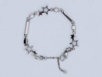 Pulsera Magnética, de Acero Inoxidable con Eslabones en Forma de Estrella - S1422