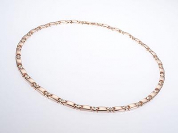 Collar Magnético, en Color Oro Rosa con Incrustaciones de Zirconia - SN003