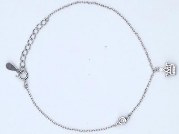 Pulsera, de Plata 925 con Dije en Forma de Corona