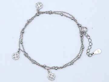 Pulseras, de Plata 925 con Dijes en Forma de Trébol 925