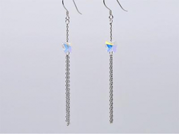 Aretes Colgantes, con Cadenita y Mariposa