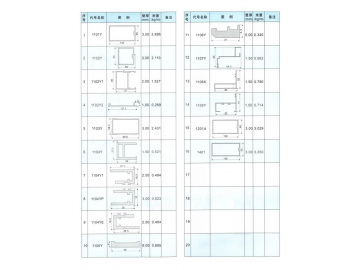 Perfil de aluminio para paño fijo modelo 110, 120, 140