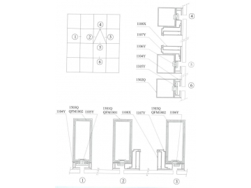 Perfil de aluminio para paño fijo modelo 150, 180