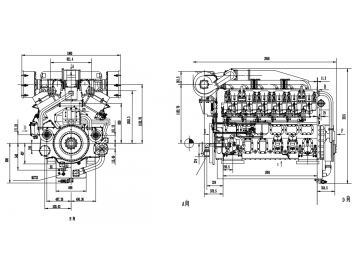 Long-stroke Motor diesel marino 4000 (1000, 1200Kw)