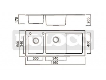 Fregadero de cristal de doble tina de acero inoxidable BL-765BL