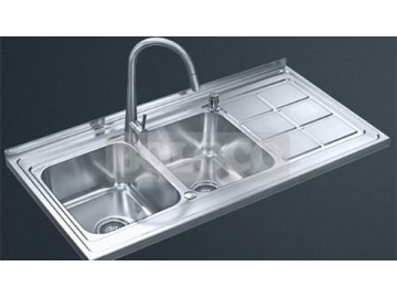 Fregadero de empotrar de 2 cubetas de acero inoxidable BL-977