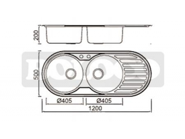 Fregadero de acero inoxidable de dos cubetas redondas BL-903