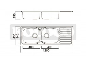Fregadero de dos poncheras de acero inoxidable BL-942