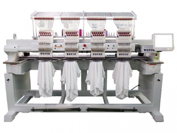 Bordadora de 4 Cabezales, 9/12/15 Agujas; Máquina de Bordar de Cabezales Múltiples; Maquinaria Textil
