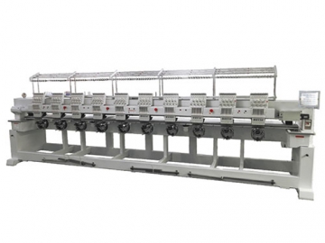Bordadora de 10 Cabezales, 9/12/15 Agujas; Máquina de Bordar de Cabezales Múltiples; Maquinaria Textil