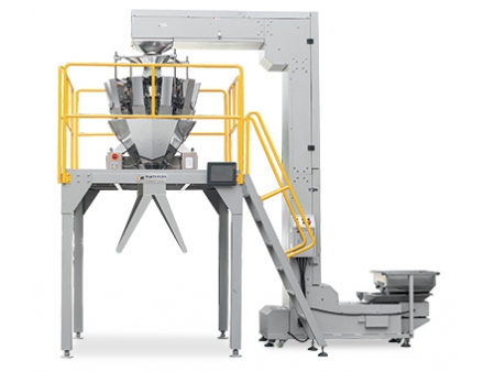 Envasadora vertical con pesadora multicabezal semiautomática