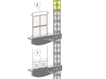 Puerta de piso de ascensor para construcción