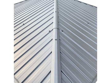 Cenador de madera con techo de acero galvanizado 14' x 12'