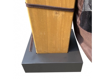 Cenador de madera con techo de acero galvanizado 14' x 12'