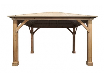 Gabebo de madera con techo de acero galvanizado 12' x 10'