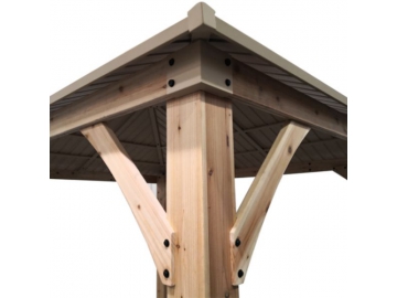 Gabebo de madera con techo de acero galvanizado 12' x 10'