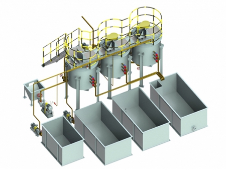 Planta modular de desplazamiento de polvo de zinc y lixiviación de cianuro de oro por lotes reubicable a pequeña escala