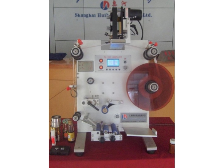 Máquina etiquetadora industrial de botellas semiautomática