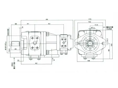 Serie HL  Bombas de engranajes internos   (Bomba doble/bomba tándem)
