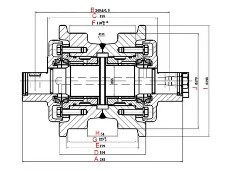 Rodillo inferior para bulldozer Komatsu D31