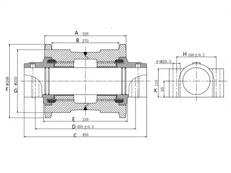 Rodillo inferior para excavadora Komatsu PC800