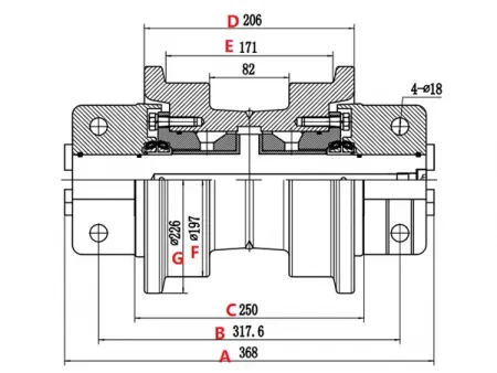Rodillo inferior para bulldozer Caterpillar D5H
