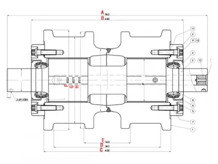 Rodillo inferior para bulldozer Caterpillar D11